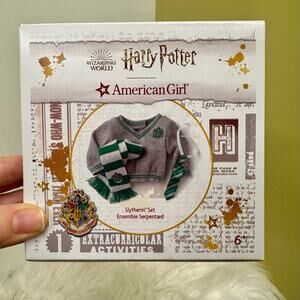 American Girl Harry Potter Slytherin School Sweater Tie Scarf 18 inch Doll NEW